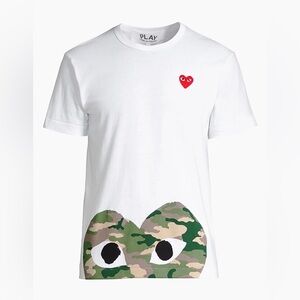 Comme des Garçons PLAY Half Camo Heart Short Sleeve Tee Small
